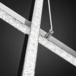 TAMPA: Lámpara geométrica cromo 33W Led, luz cálida 3k, 6430.06 Globo Lighting WOFI, 53cm x 150cm altura. STOCK EN TIENDA