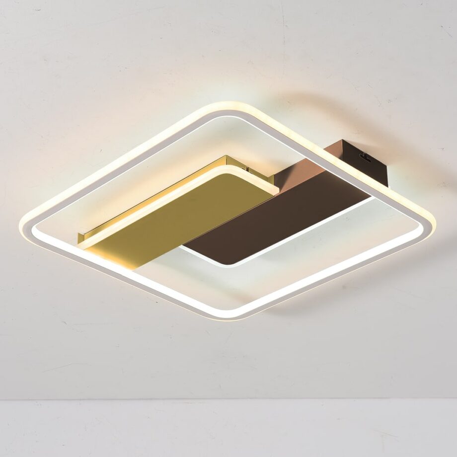 Plafón MACARENA Led 32W oro y wengué Anperbar