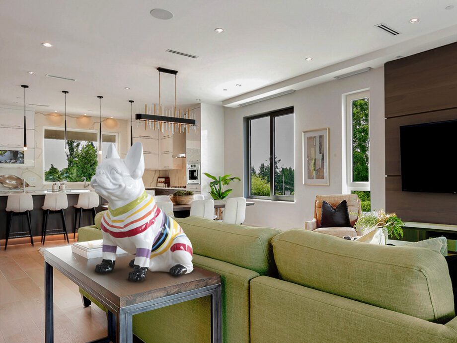 Figura FRENCHI perro bull francés blanco pequeño con colores Schuller