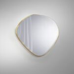 Espejo MIMO biselado con forma óvalo irregular con marco pan de oro Schuller
