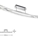 Lámpara semiplafón níquel satinado 18w Led en tres intensidades, 4441-039  Briloner. 100 cm. STOCK EN TIENDA