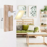 Aplique proyector JOYA blanco 5W Led con base de madera