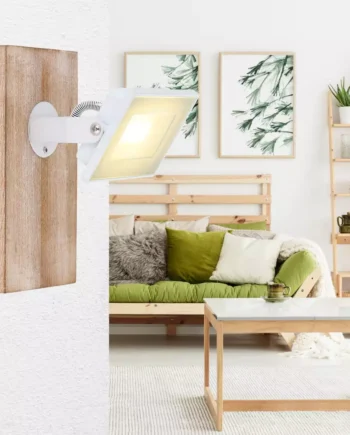 Aplique proyector JOYA blanco 5W Led con base de madera