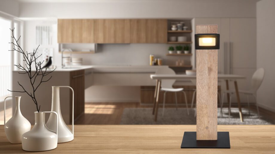 Sobremesa JOYA madera con proyector negro Led 5w