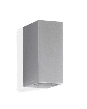 Aplique cuadrado gris para 2 bombillas gu10, aluminio, 307004TF Briloner, protección exterior Ip44. STOCK DISPONIBLE EN TIENDA.