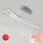 Lámpara semiplafón níquel satinado 18w Led en tres intensidades, 4441-039  Briloner. 100 cm. STOCK EN TIENDA