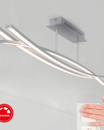 Lámpara semiplafón níquel satinado 18w Led en tres intensidades, 4441-039  Briloner. 100 cm. STOCK DISPONIBLE EN TIENDA