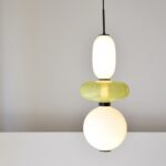 RACIMO: Lámpara de techo colgantes vidrio verde, 16W Led, 34MR23002 Vp Interiorismo.