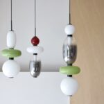 RACIMO: Lámpara de techo colgantes vidrio verde, 16W Led, 34MR23002 Vp Interiorismo.