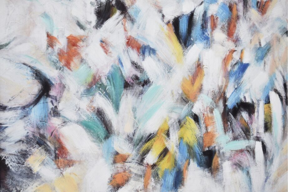 Pintura ABSTRACCION EN COLOR N2 sobre lienzo con marco negro VP Interiorismo