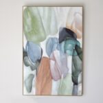 Pintura abstracta ALEGRA N3 sobre lienzo con marco madera VP Interiorismo