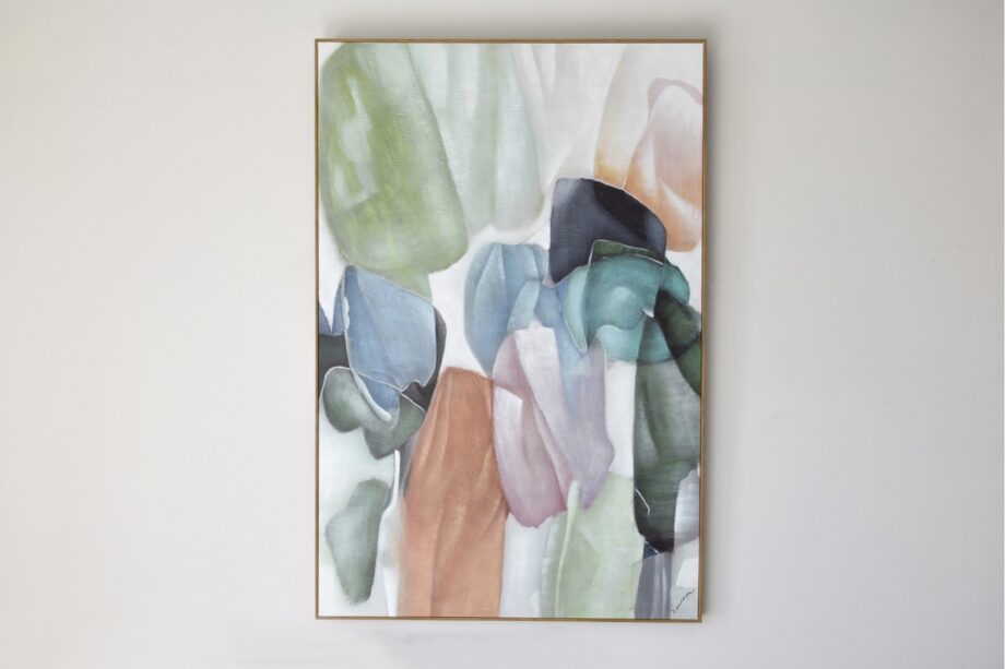 Pintura abstracta ALEGRA N3 sobre lienzo con marco madera VP Interiorismo