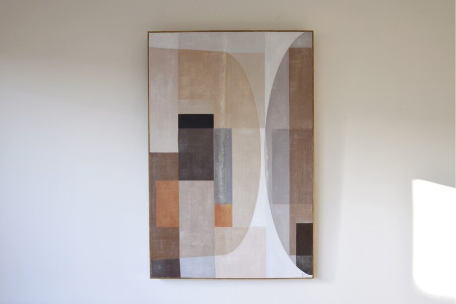 Cuadro abstracto CALIDOS N1 con marco madera