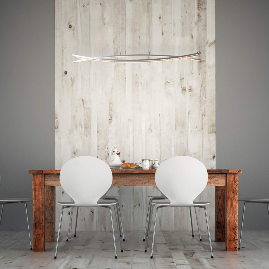 Lámpara níquel satinado 18w Led en tres intensidades, 4440-039  Briloner. 100 cm. STOCK EN TIENDA