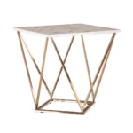 Mesa auxiliar dorada y tapa símil mármolm 56 x 56 x 56cm, 600086 Ixia. STOCK EN TIENDA