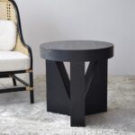 Mesa auxiliar MOCCA de madera fresno natural teñido negro VP Interiorismo