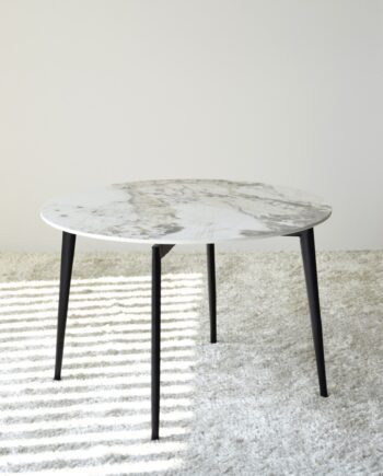 Mesa auxiliar piedra sinterizada y metal negro