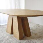 Mesa de comedor oval ELBA madera fresno natural