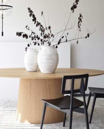 Mesa de comedor Oval fresno natural