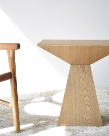 Mesa auxiliar cuadrada fresno natural
