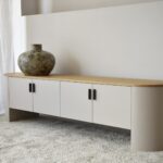 Mueble COLTEA gris arena y tapa roble con 4 puertas Vp Interiorismo
