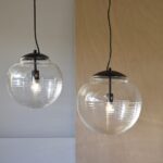 Lámpara ARNELA de techo colgante cristal transparente y metal negro grande Vp Interiorismo