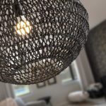 MAON - Lámpara papel trenzado negro con bombilla E27 Led