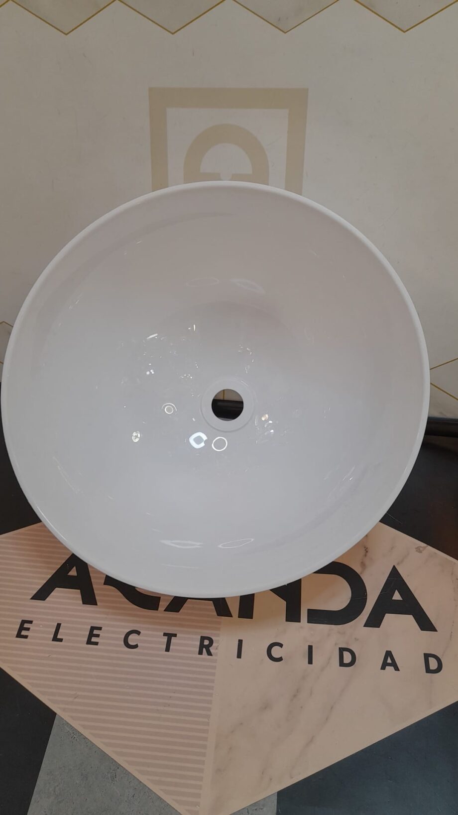Tulipa acrílica blanca curvada de 40cm de diámetro, para agujero de 4cm, 2 DOSS. STOCK EN TIENDA