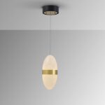 Colgante individual GARDEN negro con bronce 6W Led Schuller