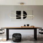 Lámpara LIA grande en pan de oro con 37W Led con CCT y dimable
