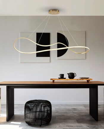 Lámpara LIA grande en pan de oro con 37W Led con CCT y dimable