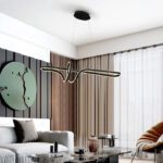 Lámpara en línea SYMPHONY negra con 55W Led con CCT dimable