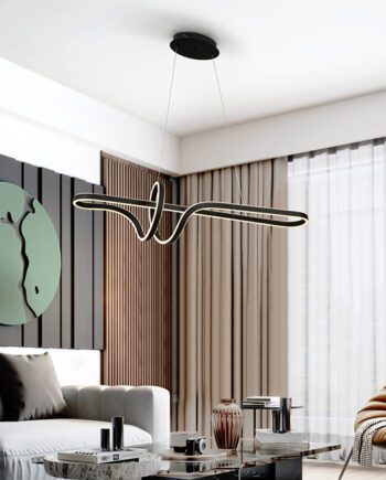 Lámpara en línea SYMPHONY negra con 55W Led con CCT dimable