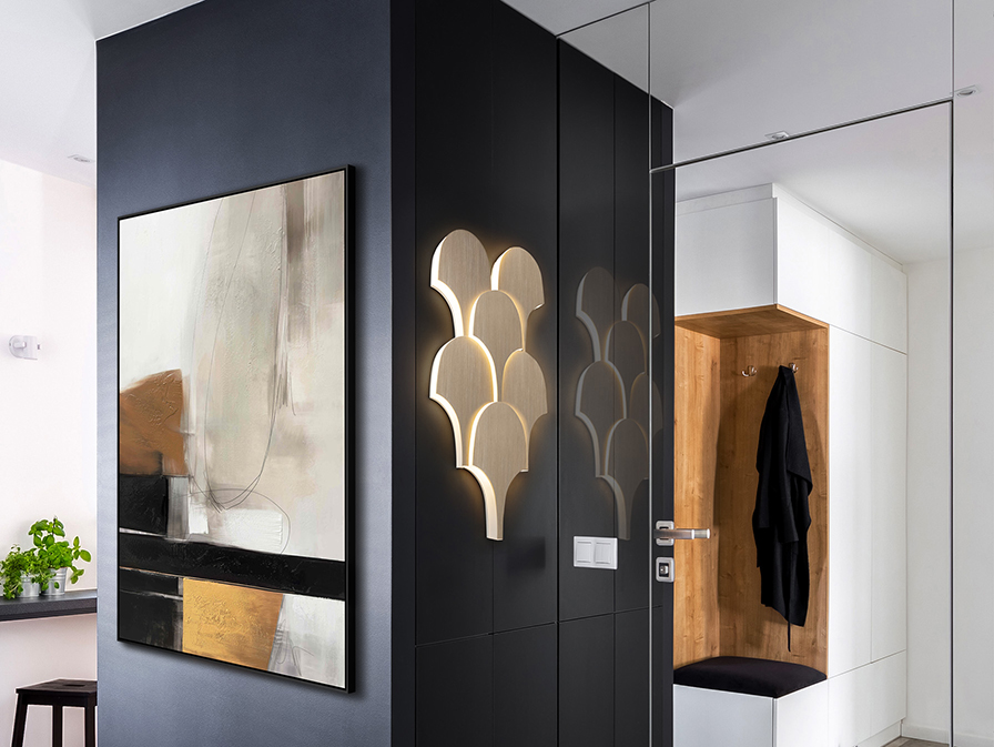 Aplique de pared SEREA aluminio oro rosa con 6W Led perfil normal