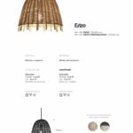 ERIZO: Colgante individual mimbre natural trenzado para bombilla E27, 1108 FOKOBU. 33cm x 40cm altura.
