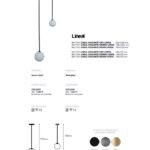LINEAL: Colgante individual colgante rígido corto negro con esfera de cristal para bombilla G9 Led, 1105 FOKOBU. 14cm x 72cm altura.
