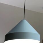 PRISME: Lámpara colgante suspendida azul para bombilla E17, 1039 FOKOBU. 33cm