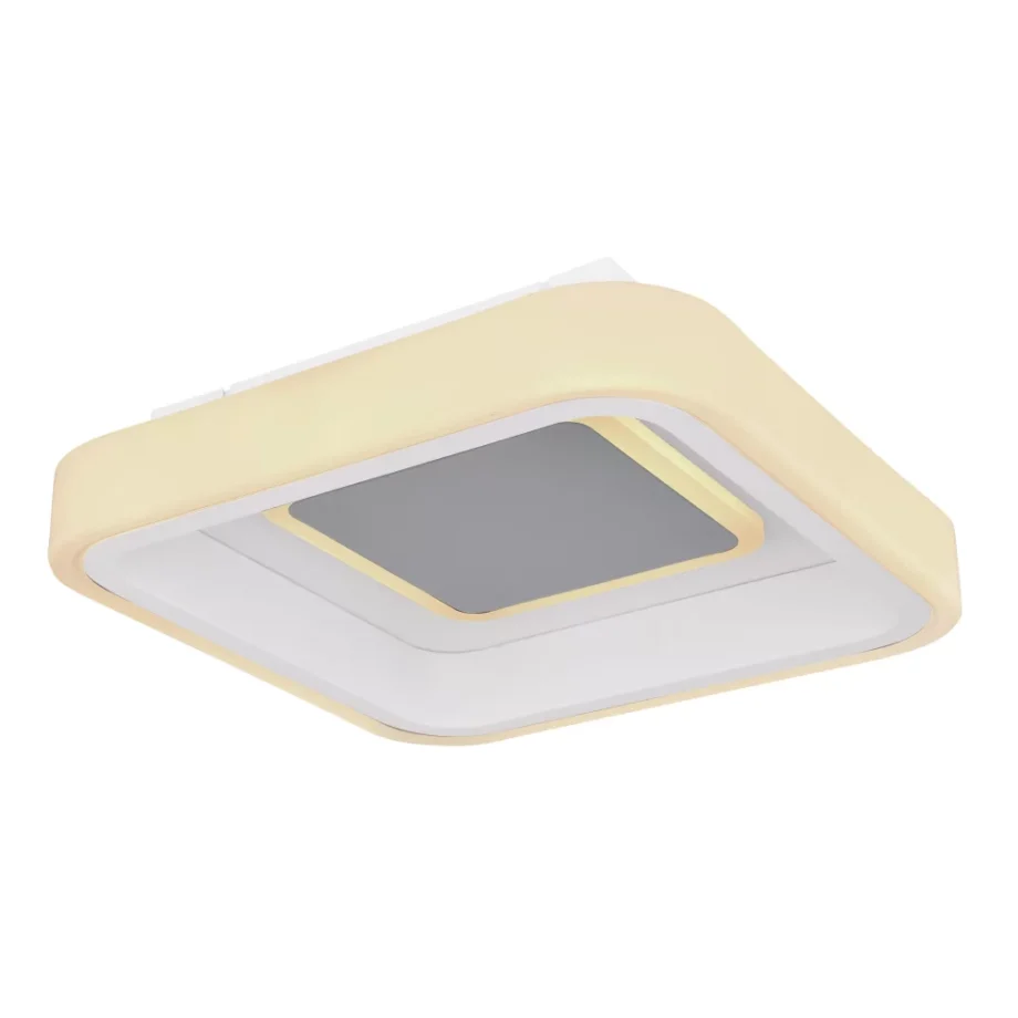 Plafón PESARO blanco y gris cuadrado de 38w Led con mando