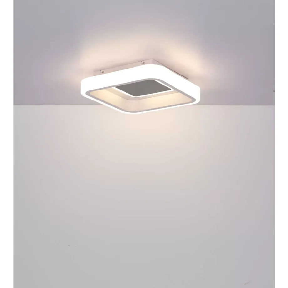 Plafón PESARO blanco y gris cuadrado de 38w Led con mando