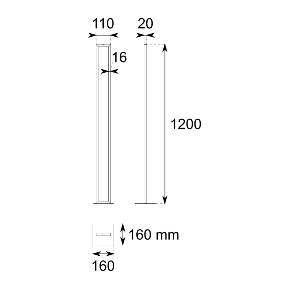 Lámpara de pie NEBRASKA salón aluminio cepillado y base cromo 18W Led 4000K Regulable en 3 Niveles Acontract