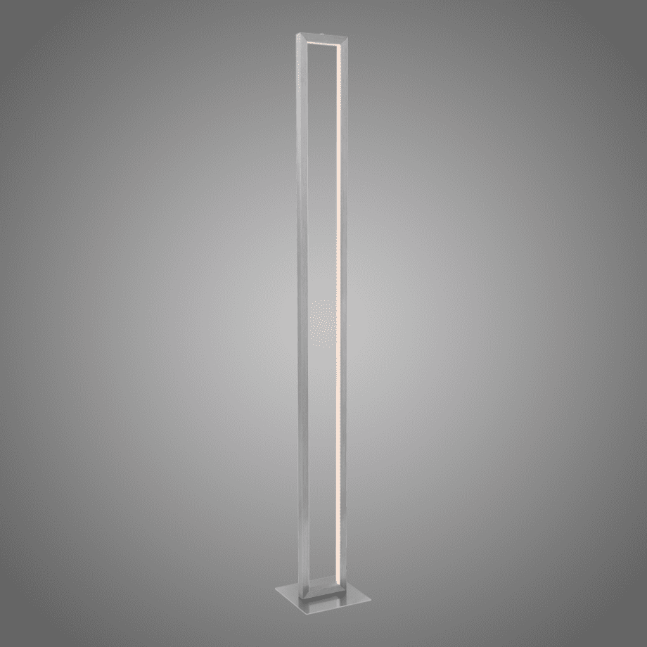 Lámpara de pie NEBRASKA salón aluminio cepillado y base cromo 18W Led 4000K Regulable en 3 Niveles Acontract