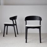 Set de dos sillas comedor EMMA madera fresno negro y beige