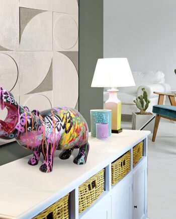 HIPPO - Figura de hipopótamo multicolores grafiti
