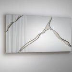 Espejo rectangular SURCOS grande en piezas con pan de plata