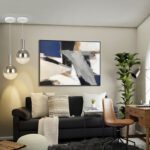 Colgante individual MATICES esfera de cristal en plata y blanco 4W Led