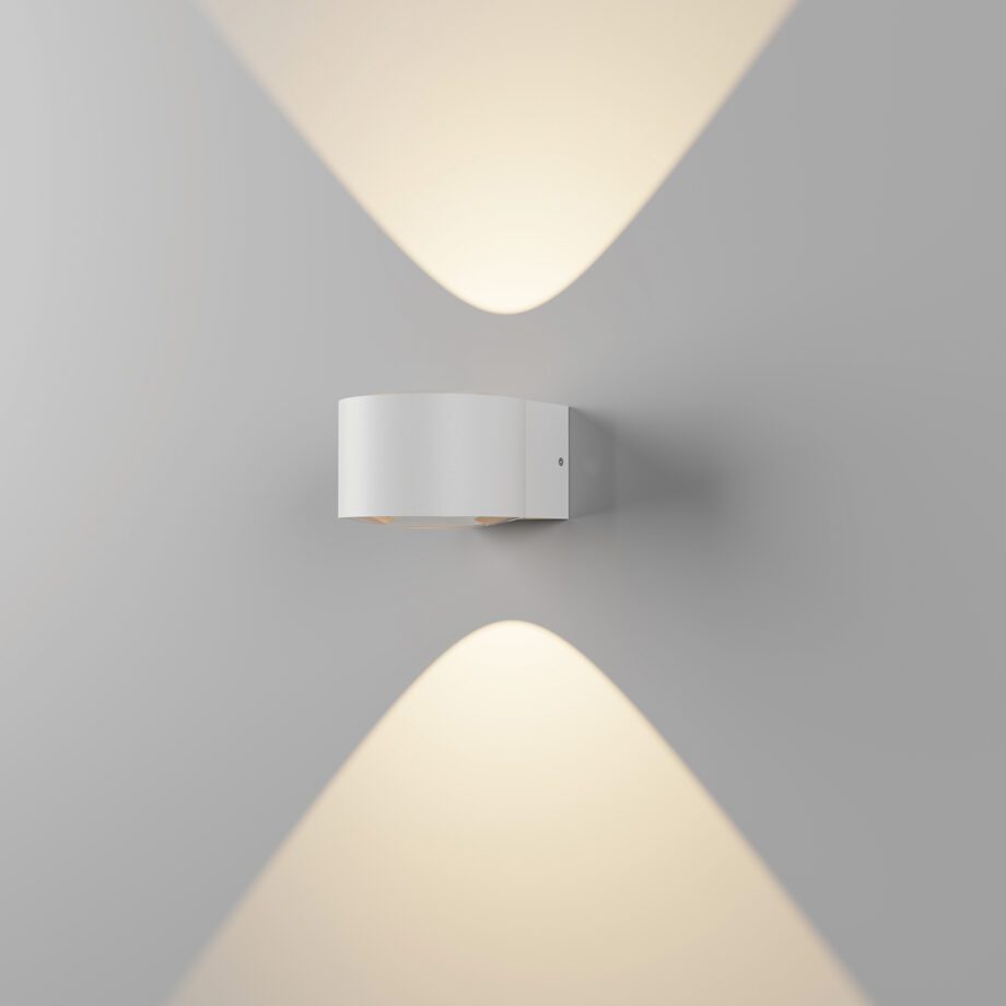 Aplique exterior ANIA blanco texturado con dos luces 6w Led luz cálida ACB Iluminación