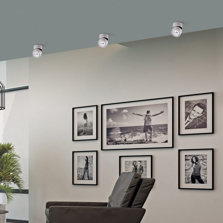 Plafón APEX de foco orientable blanco con 13w Led luz cálida ACB Iluminación
