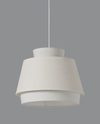 Colgante de pantalla ASPEN lino beige y blanco 45cm con cable blanco ACB Iluminación