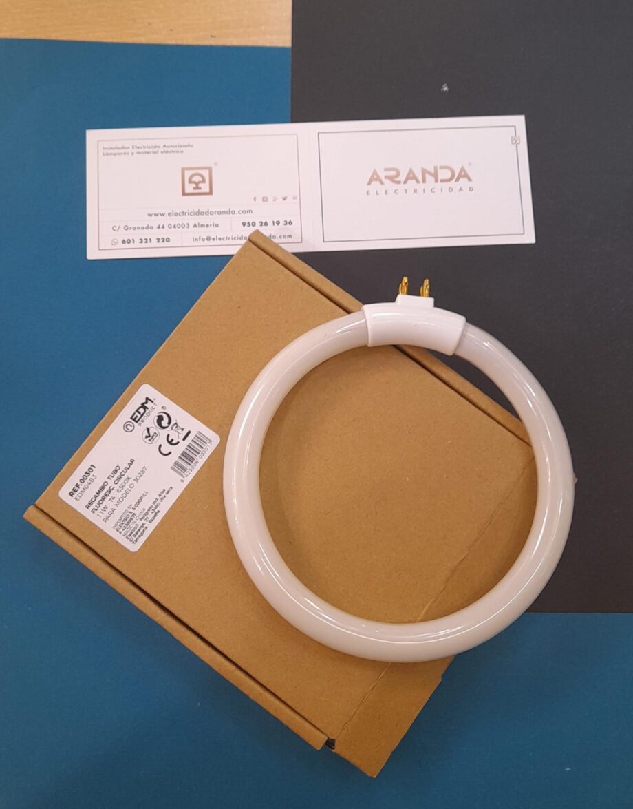 Tubo fluorescente circular T4 12w recambio para Flexo de lupa o similar, 00301 EDM. STOCK EN TIENDA