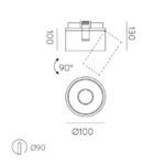 Aro empotrable APEX orientable negro texturado 13W Led Cob Acb Iluminación
